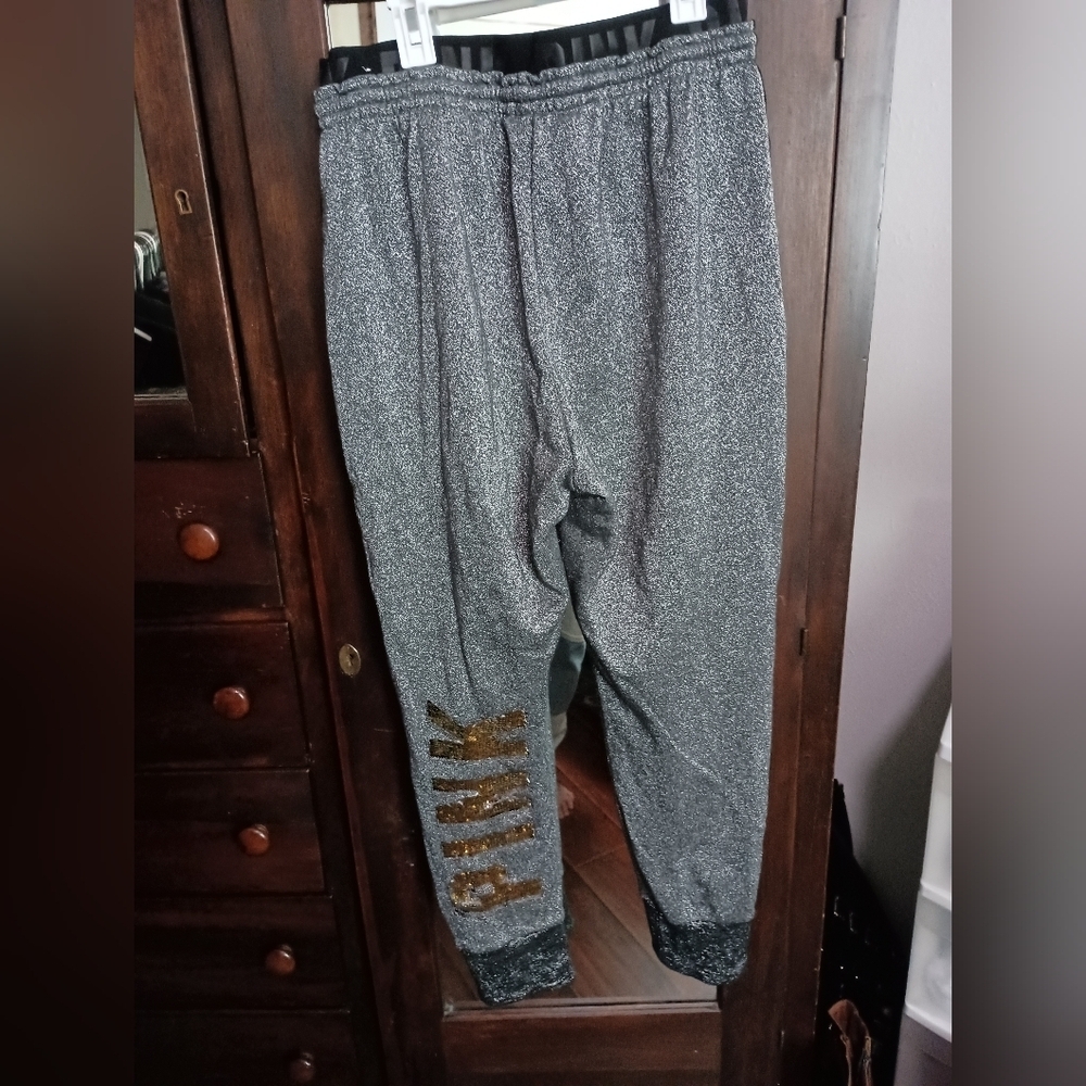 Victoria's Secret PINK Gray Joggers with Rainbow Trim_Large - Picture 11 of 11